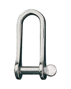 Stainless Steel Long D Shackle, 5/23" Pin, Coined Head