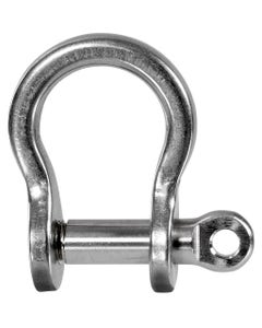 Stainless Steel Bow Shackle, 5/16" Pin, Coined Head with Hole